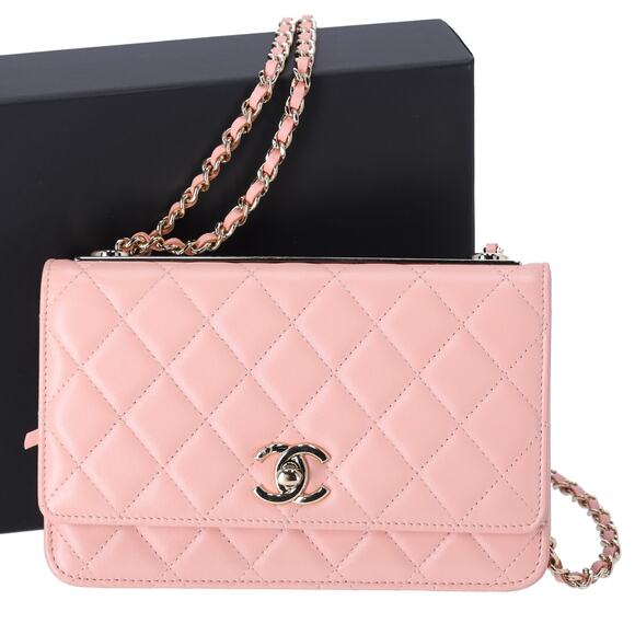 CHANEL Matelasse Trendy CC WOC Wallet on Chain Pink Lambskin - Picture 2 of 9